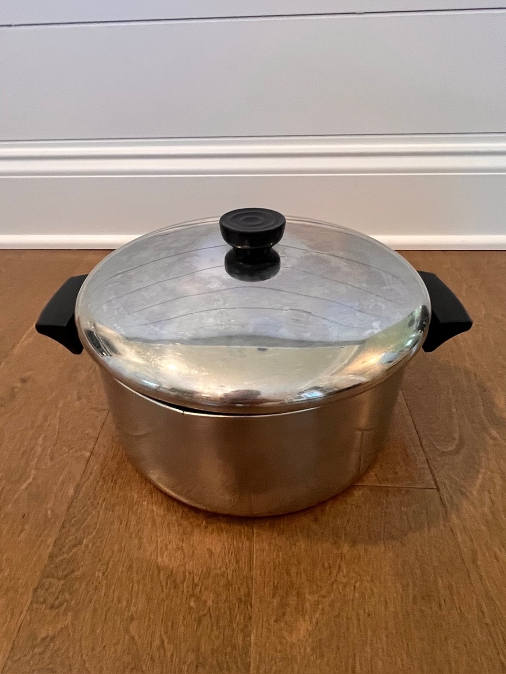 Vintage Revere Ware 4.5 Quart Stainless Steel Copper Bottom Pot W/Lid: 96c